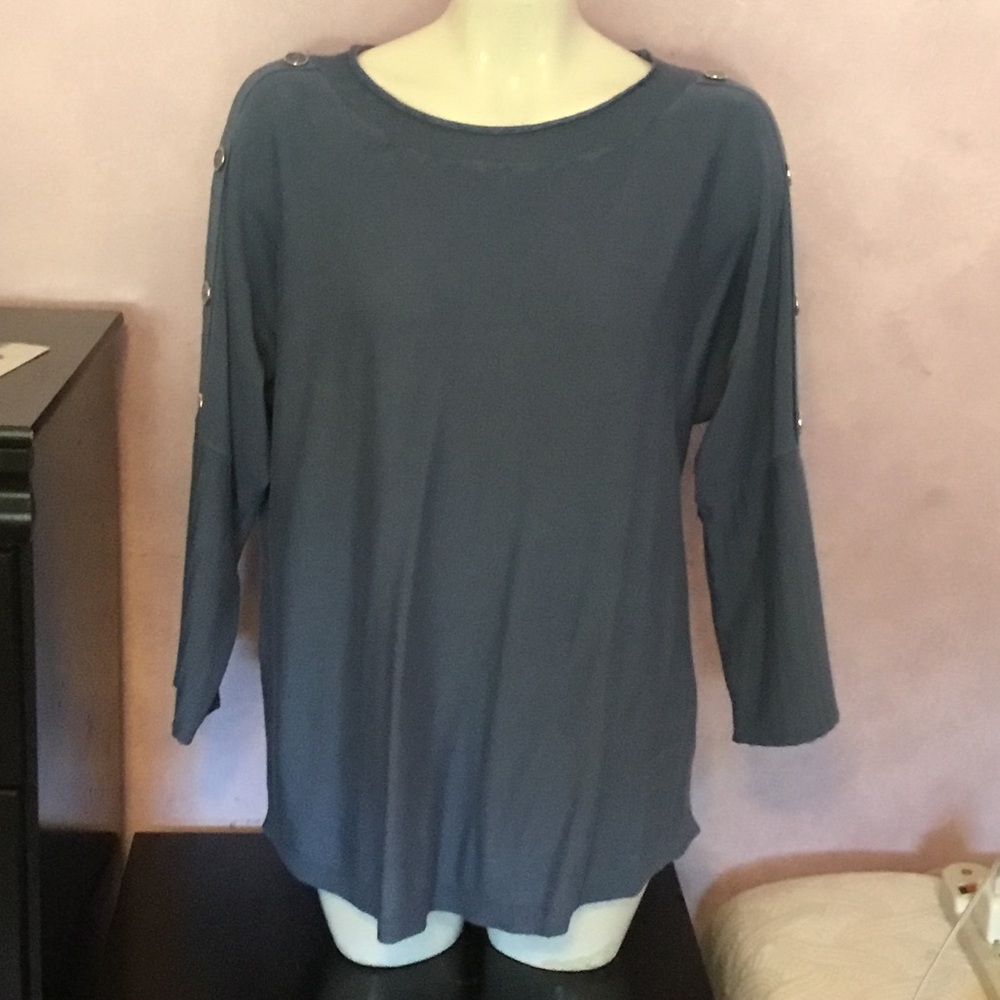 Melissa Paige Steel Blue Long Sleeve Knit